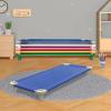 Acrimet Nap Cot for Kids, Portable Toddler Child Bed, Stackable, 52″ L (Stainless Steel Tubes) (Blue Breathable Mesh Fabric – Gray Feet) (1 Pack)