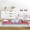 Acrimet Nap Cot for Kids, Portable Toddler Child Bed, Stackable, 52″ L (Stainless Steel Tubes) (Pink Breathable Mesh Fabric – Pink Feet) (1 Pack)
