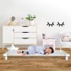 Acrimet Nap Cot for Kids, Portable Toddler Child Bed, Stackable, 52″ L (Stainless Steel Tubes) (White Breathable Mesh Fabric – White Feet) (1 Pack)