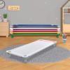 Acrimet Nap Cot for Kids, Portable Toddler Child Bed, Stackable, 52″ L (Stainless Steel Tubes) (White Breathable Mesh Fabric – White Feet) (1 Pack)