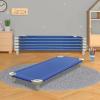 Acrimet Nap Cot for Kids, PortableToddler Child Bed, Stackable 52″ L (Stainless Steel Tubes) (Blue Breathable Mesh Fabric – Gray Feet) (5 Pack)