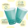 Acrimet Plastic Cup, Reusable, 10oz | 300ml, Tumbler Water, Machine Washable, Stackable Beverage Tumblers, Drinking Cup, Shatterproof, Durable (Green Color) (Set of 10)