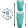 Acrimet Plastic Cup, Reusable, 10oz | 300ml, Tumbler Water, Machine Washable, Stackable Beverage Tumblers, Drinking Cup, Shatterproof, Durable (Green Color) (Set of 10)