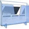 Acrimet Pocket File Holder Horizontal Design Brochure Display (for Wall Mount or Countertop Use) (Removable Supports Included) (Letter Size) (Clear Blue Color)