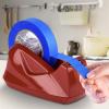 Acrimet Premium Desktop Tape Dispenser Jumbo, Plastic, Non-Skid Base (Heavy Duty) (Red Color)