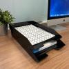 Acrimet Stackable Letter Tray, 2 Tier Front Load Desktop File Organizer, A4 Letter Size, Plastic, Black