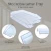 Acrimet Stackable Letter Tray, 2 Tier Front Load Desktop File Organizer, A4 Letter Size, Plastic, Clear Crystal