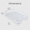 Acrimet Stackable Letter Tray, 2 Tier Front Load Desktop File Organizer, A4 Letter Size, Plastic, Clear Crystal