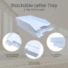 Acrimet Stackable Letter Tray, 2 Tier Front Load Desktop File Organizer, A4 Letter Size, Plastic, White