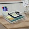 Acrimet Stackable Letter Tray 2 Tier Side Load, Plastic, Desktop File Organizer (Clear Crystal Color)