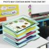 Acrimet Stackable Letter Tray 2 Tier Side Load, Plastic, Desktop File Organizer (Clear Green Color)