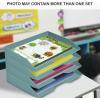 Acrimet Stackable Letter Tray 2 Tier Side Load, Plastic, Desktop File Organizer (Solid Green Color)