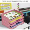 Acrimet Stackable Letter Tray 2 Tier Side Load, Plastic, Desktop File Organizer (Solid Pink Color)