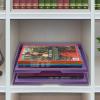 Acrimet Stackable Letter Tray 2 Tier Side Load, Plastic, Desktop File Organizer (Solid Purple Color)