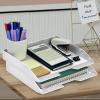 Acrimet Stackable Letter Tray 2 Tier Side Load, Plastic, Desktop File Organizer (White Color)