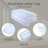 Acrimet Stackable Letter Tray, 3 Tier Front Load Desktop File Organizer, A4 Letter Size, Plastic, Clear Crystal