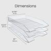 Acrimet Stackable Letter Tray, 3 Tier Front Load Desktop File Organizer, A4 Letter Size, Plastic, Clear Crystal
