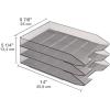 Acrimet Stackable Letter Tray, 3 Tier Front Load Desktop File Organizer, A4 Letter Size, Plastic, Smoke