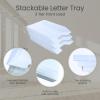 Acrimet Stackable Letter Tray, 3 Tier Front Load Desktop File Organizer, A4 Letter Size, Plastic, White
