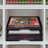 Acrimet Stackable Letter Tray 3 Tier Side Load, Plastic, Desktop File Organizer (Black Color)