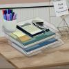 Acrimet Stackable Letter Tray 3 Tier Side Load, Plastic, Desktop File Organizer (Clear Crystal Color)