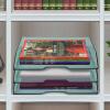 Acrimet Stackable Letter Tray 3 Tier Side Load, Plastic, Desktop File Organizer (Clear Green Color)