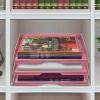 Acrimet Stackable Letter Tray 3 Tier Side Load, Plastic, Desktop File Organizer (Solid Pink Color)