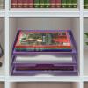 Acrimet Stackable Letter Tray 3 Tier Side Load, Plastic, Desktop File Organizer (Solid Purple Color)
