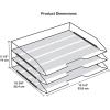 Acrimet Stackable Letter Tray 3 Tier Side Load, Plastic, Desktop File Organizer (Solid Red Color)