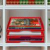 Acrimet Stackable Letter Tray 3 Tier Side Load, Plastic, Desktop File Organizer (Solid Red Color)