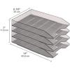 Acrimet Stackable Letter Tray, 4 Tier Front Load Desktop File Organizer, A4 Letter Size, Plastic, Smoke