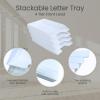 Acrimet Stackable Letter Tray, 4 Tier Front Load Desktop File Organizer, A4 Letter Size, Plastic, White