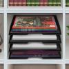 Acrimet Stackable Letter Tray 4 Tier Side Load, Plastic, Desktop File Organizer (Black Color)