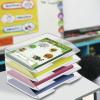 Acrimet Stackable Letter Tray 4 Tier Side Load, Plastic, Desktop File Organizer (Clear Crystal Color)