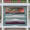 Acrimet Stackable Letter Tray 4 Tier Side Load, Plastic, Desktop File Organizer (Clear Green Color)