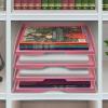 Acrimet Stackable Letter Tray 4 Tier Side Load, Plastic, Desktop File Organizer (Solid Pink Color)