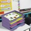 Acrimet Stackable Letter Tray 4 Tier Side Load, Plastic, Desktop File Organizer (Solid Purple Color)