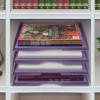 Acrimet Stackable Letter Tray 4 Tier Side Load, Plastic, Desktop File Organizer (Solid Purple Color)