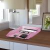 Acrimet Stackable Letter Tray Front Load, Letter Size, Plastic, Clear Pink Color, 1 Unit