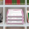 Acrimet Stackable Letter Tray Front Load, Letter Size, Plastic, Clear Pink Color, 1 Unit