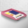 Acrimet Stackable Letter Tray Front Load, Letter Size, Plastic, Solid Pink Color, 1 Unit
