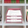 Acrimet Stackable Letter Tray Front Load, Letter Size, Plastic, Solid Pink Color, 1 Unit