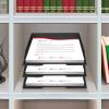 Acrimet Stackable Letter Tray Front Load, Letter Size, Plastic, Solid Purple Color, 1 Unit(Black Color)