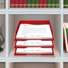 Acrimet Stackable Letter Tray Front Load, Letter Size, Plastic, Solid Red Color, 1 Unit