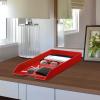 Acrimet Stackable Letter Tray Front Load, Letter Size, Plastic, Solid Red Color, 1 Unit