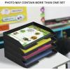 Acrimet Stackable Letter Tray Single Side Load, Plastic, Desktop File Organizer (Black Color) (1 Unit)