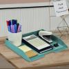 Acrimet Stackable Letter Tray Single Side Load, Plastic, Desktop File Organizer (Solid Green Color) (1 Unit)