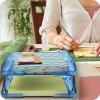 Acrimet Traditional 2 Tier Letter Tray, Front Load Design, A4 Letter Size, Desktop Organizer (Plastic) (Clear Blue Color)