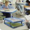 Acrimet Traditional 2 Tier Letter Tray, Front Load Design, A4 Letter Size, Desktop Organizer (Plastic) (Clear Blue Color)