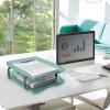 Acrimet Traditional 2 Tier Letter Tray, Front Load Design, A4 Letter Size, Desktop Organizer (Plastic) (Clear Green Color)
